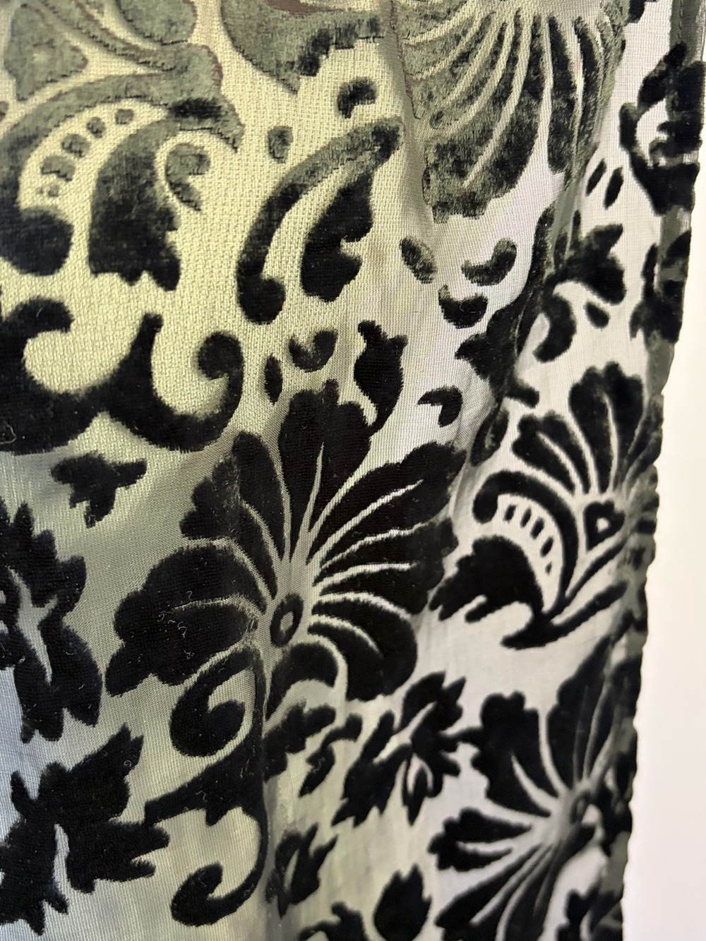 Burnout Velvet Scarf with Fringe - Picture 5 of 7
